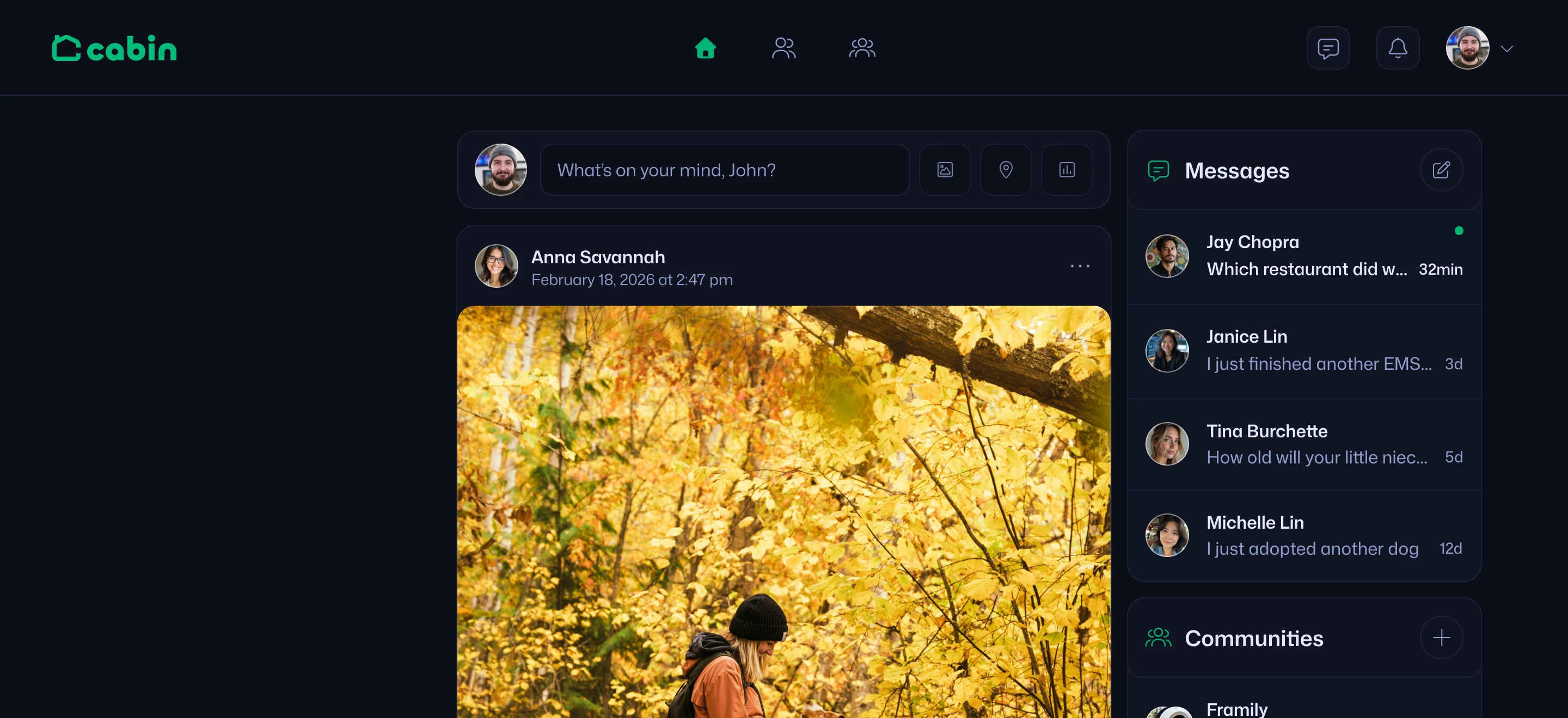 A preview image of Cabin's desktop interface